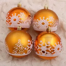 Набор шаров пластик d-8 см, 6 шт