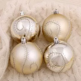 Набор шаров пластик d-8 см, 6 шт