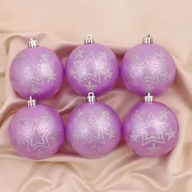 Набор шаров пластик d-8 см, 6 шт