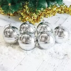 Набор шаров пластик d-8 см, 6 шт