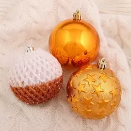 Набор шаров пластик d-8 см, 6 шт