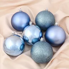 Набор шаров пластик d-8 см, 6 шт