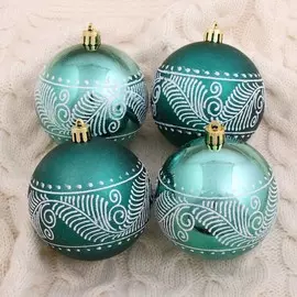 Набор шаров пластик d-8 см, 6 шт