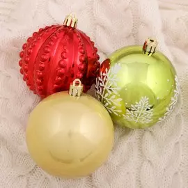 Набор шаров пластик d-8 см, 6 шт