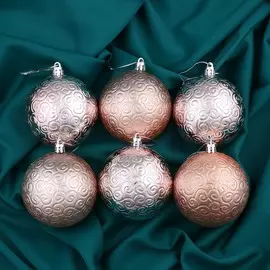 Набор шаров пластик d-8 см, 6 шт