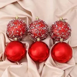 Набор шаров пластик d-8 см, 6 шт