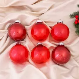 Набор шаров пластик d-8 см, 6 шт