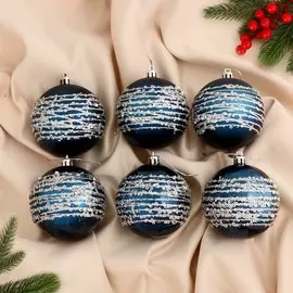 Набор шаров пластик d-8 см, 6 шт