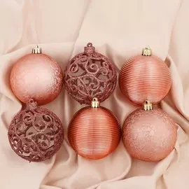 Набор шаров пластик d-8 см, 6 шт