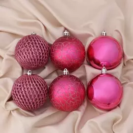 Набор шаров пластик d-8 см, 6 шт