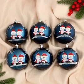 Набор шаров пластик d-8 см, 6 шт