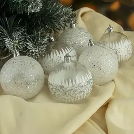 Набор шаров пластик d-8 см, 6 шт