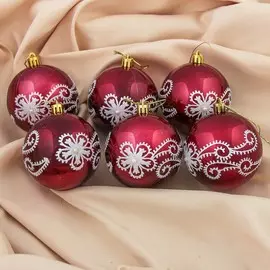 Набор шаров пластик d-8 см, 6 шт