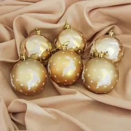 Набор шаров пластик d-8 см, 6 шт