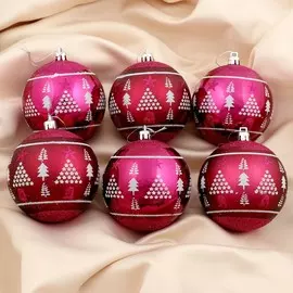 Набор шаров пластик d-8 см, 6 шт