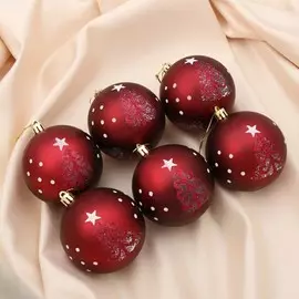 Набор шаров пластик d-8 см, 6 шт