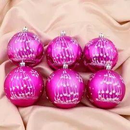 Набор шаров пластик d-8 см, 6 шт