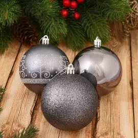 Набор шаров пластик d-8 см, 6 шт