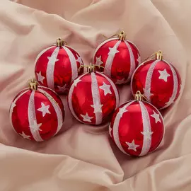 Набор шаров пластик d-8 см, 6 шт