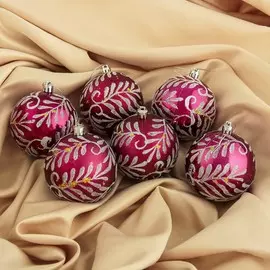 Набор шаров пластик d-8 см, 6 шт