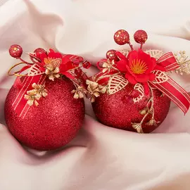 Набор шаров пластик декор d-10 см, 2 шт