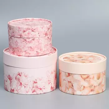 Набор шляпных коробок 3 в 1, упаковка подарочная,