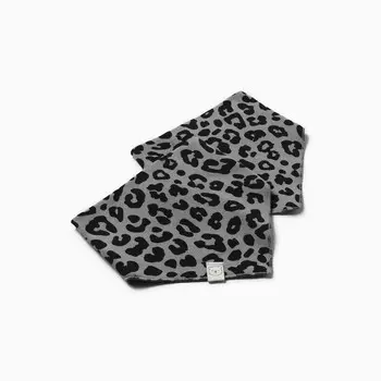 Набор слюнявчиков на кнопках крошка я trendy grey, 2 шт