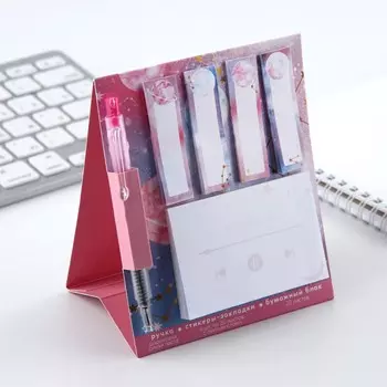 Подарочный набор стикера-закладки и ручка