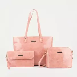 Набор сумок на молнии, цвет розовый