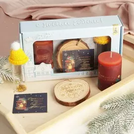 Новогодняя свеча столбик и банка для пожеланий