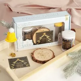 Новогодняя свеча столбик и банка для пожеланий