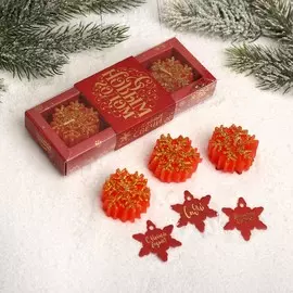 Набор свечей снежинок и подвесок