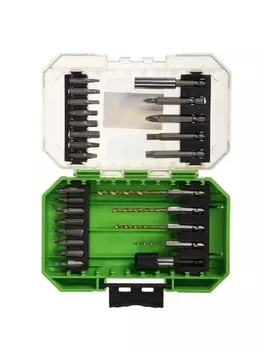 Набор сверл и бит тундра, hss-tin, шестигранный хвостовик, 1.5 - 4 мм, 26 предметов