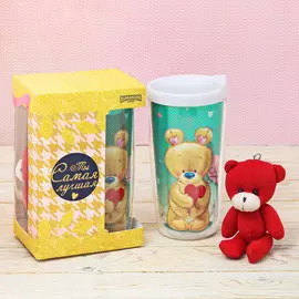 Набор: термостакан 450 мл, мишка