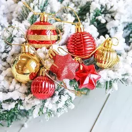Ёлочные игрушки, пластик, набор 21 шт