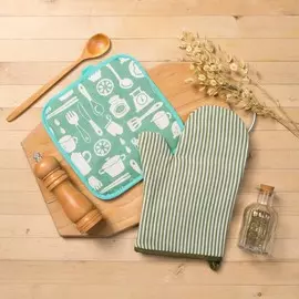 Набор варежка прихватка рогожка