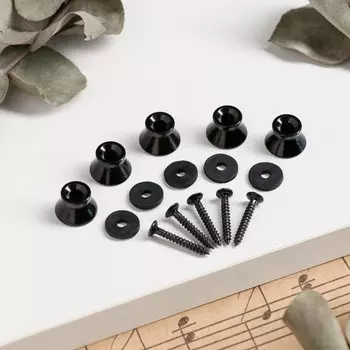 Набор замков-фиксаторов для гитарного ремня music life черный, 5 шт