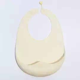 Нагрудник детский, силиконовый с карманом, цвет желтый