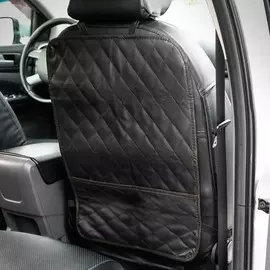 Накидка-незапинайка на спинку сиденья cartage, экокожа, с карманом, 6040 см, черный