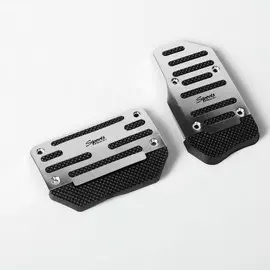 Накладки на педали cartage, антискользящие, хром, набор 2 шт.