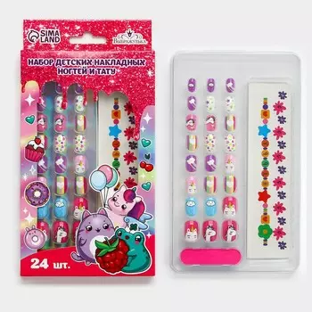 Накладные ногти детские с татуировками