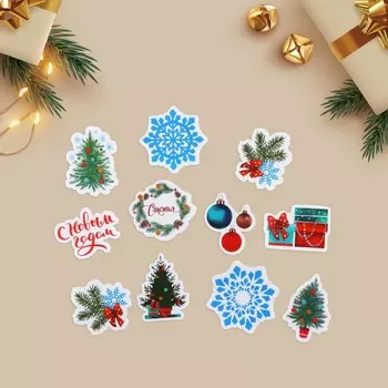 Наклейки новогодние на окна