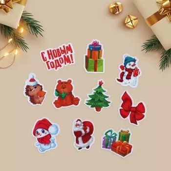 Наклейки новогодние на окна
