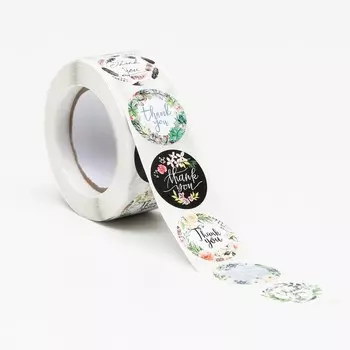 Наклейки в рулоне thank you,500 шт.,2.52.5 см