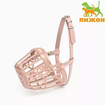 Намордник пластиковый №1 с ошейником из эко кожи ом 11 см дн 5 см ош 31-42 см