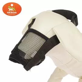 Намордник сетчатый с двойной фиксацией, размер l (длина по носу 6 см, обхват морды 25 см), черный