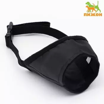 Намордник текстильный, размер 3 (длина по носу 4 см, обхват морды 22 см), черный