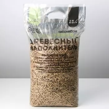 Наполнитель древесный groomroom, 15 л