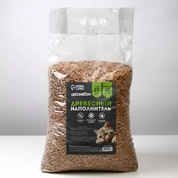 Наполнитель древесный groomroom, 45 л