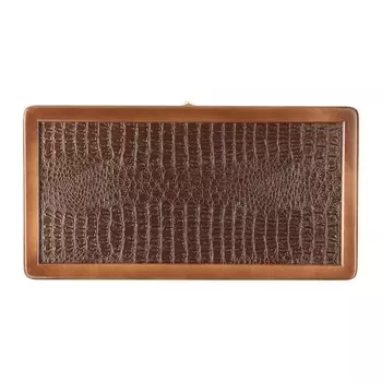 Нарды деревянные большие, настольная игра, 50 х 50 см, крокодил, коричневые